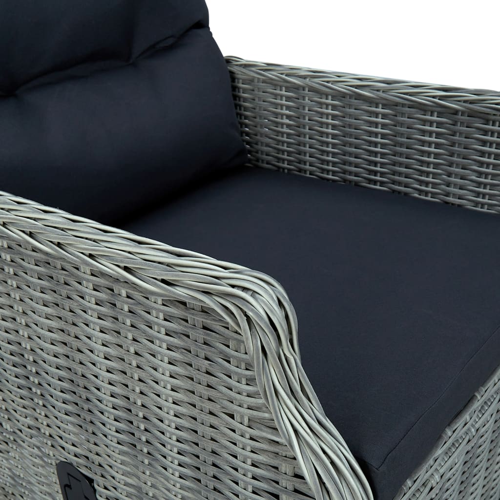 Tuinset Met Kussens Poly Rattan 7 Lichtgrijs en bruin