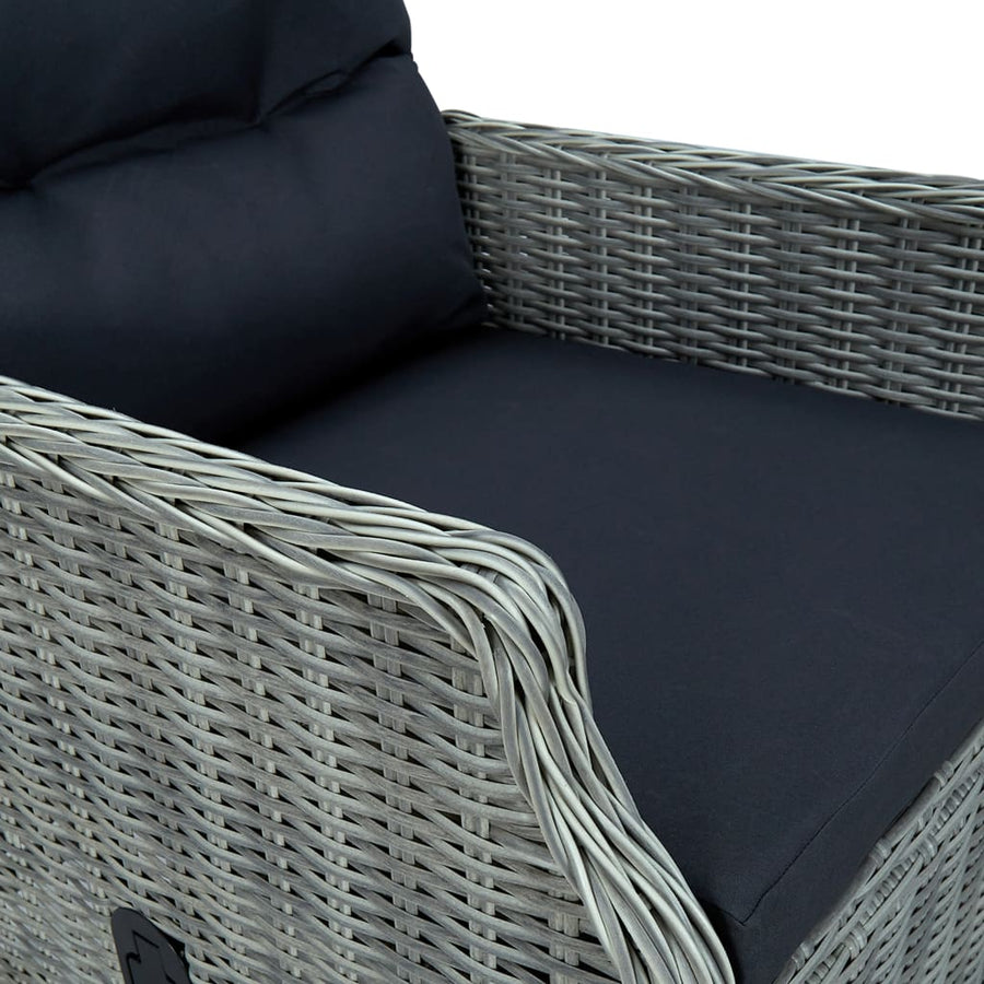 Tuinset Met Kussens Poly Rattan 7 Lichtgrijs en bruin