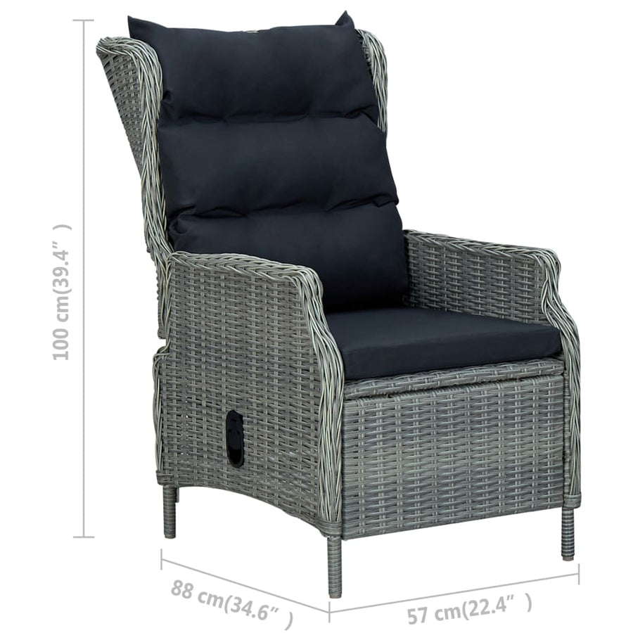 Tuinset Met Kussens Poly Rattan 7 Lichtgrijs en bruin