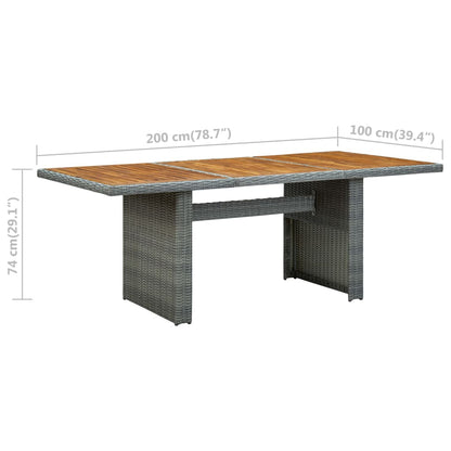 Tuinset Met Kussens Poly Rattan Lichtgrijs 7 light grey and black