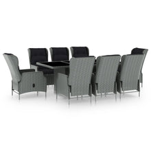 Tuinset Met Kussens Poly Rattan 9 Lichtgrijs en bruin