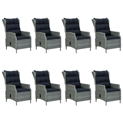 Tuinset Met Kussens Poly Rattan Lichtgrijs 9 light grey and black