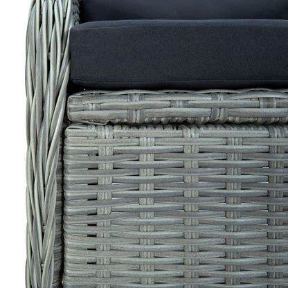 Tuinset Met Kussens Poly Rattan Lichtgrijs 9 light grey and black