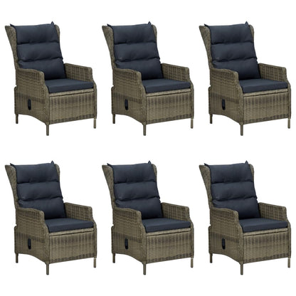 Tuinset Met Kussens Poly Rattan 7 Bruin en zwart