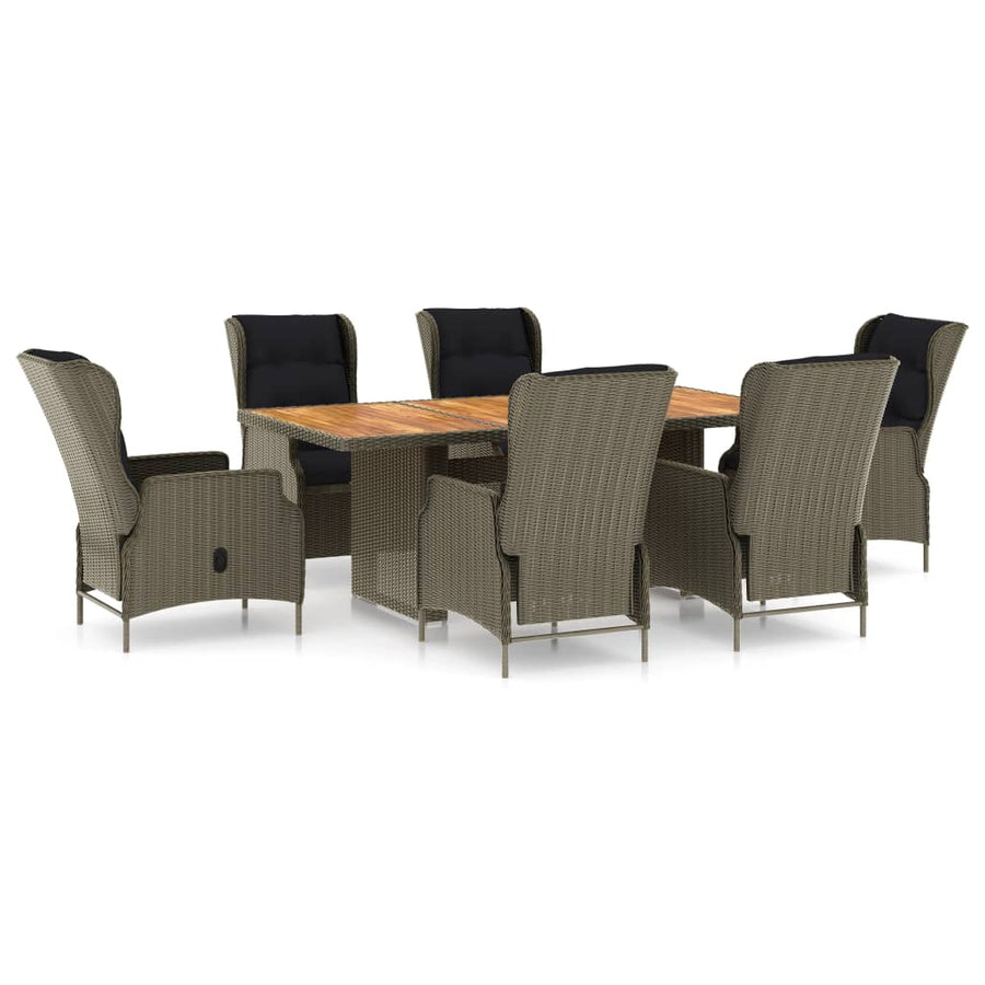 Tuinset Met Kussens Poly Rattan 7 Bruin