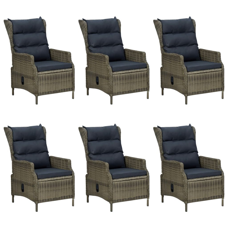 Tuinset Met Kussens Poly Rattan 7 Bruin