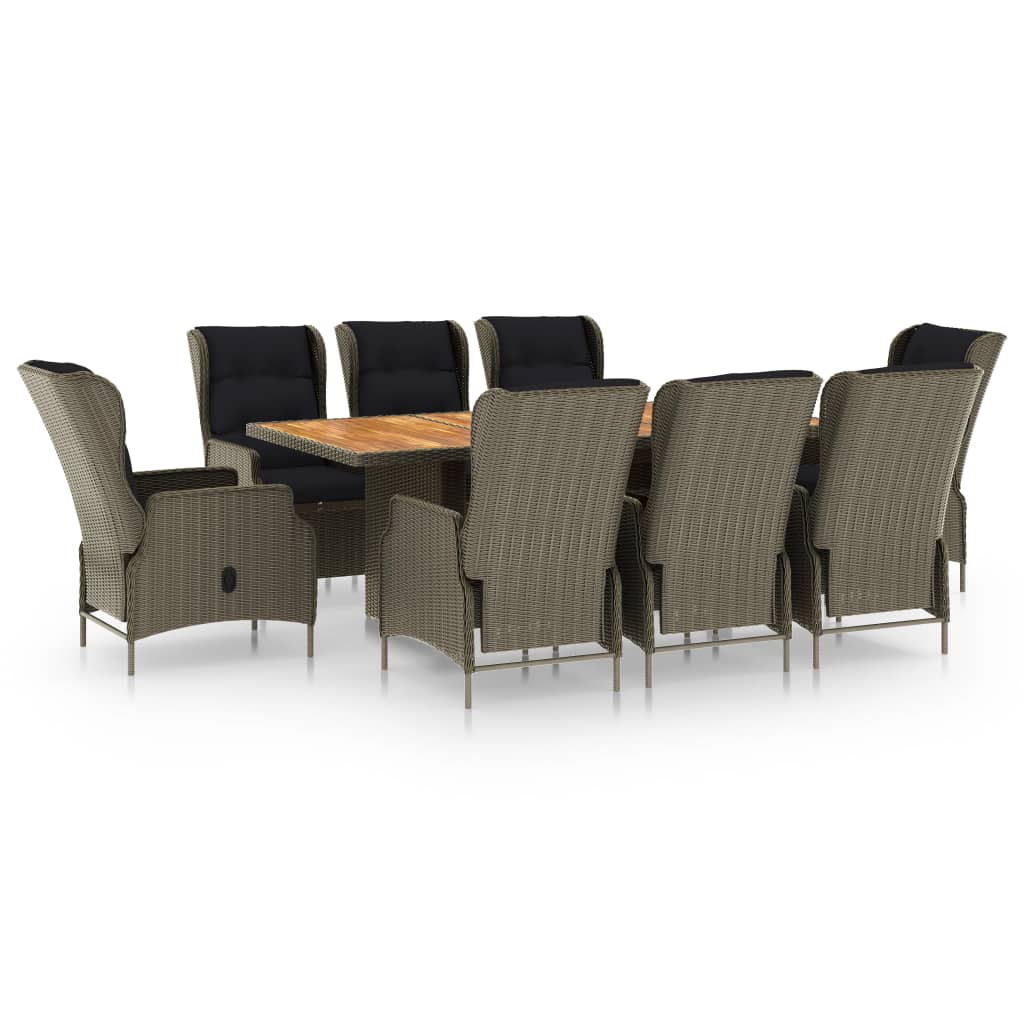 Tuinset Met Kussens Poly Rattan 9 Bruin