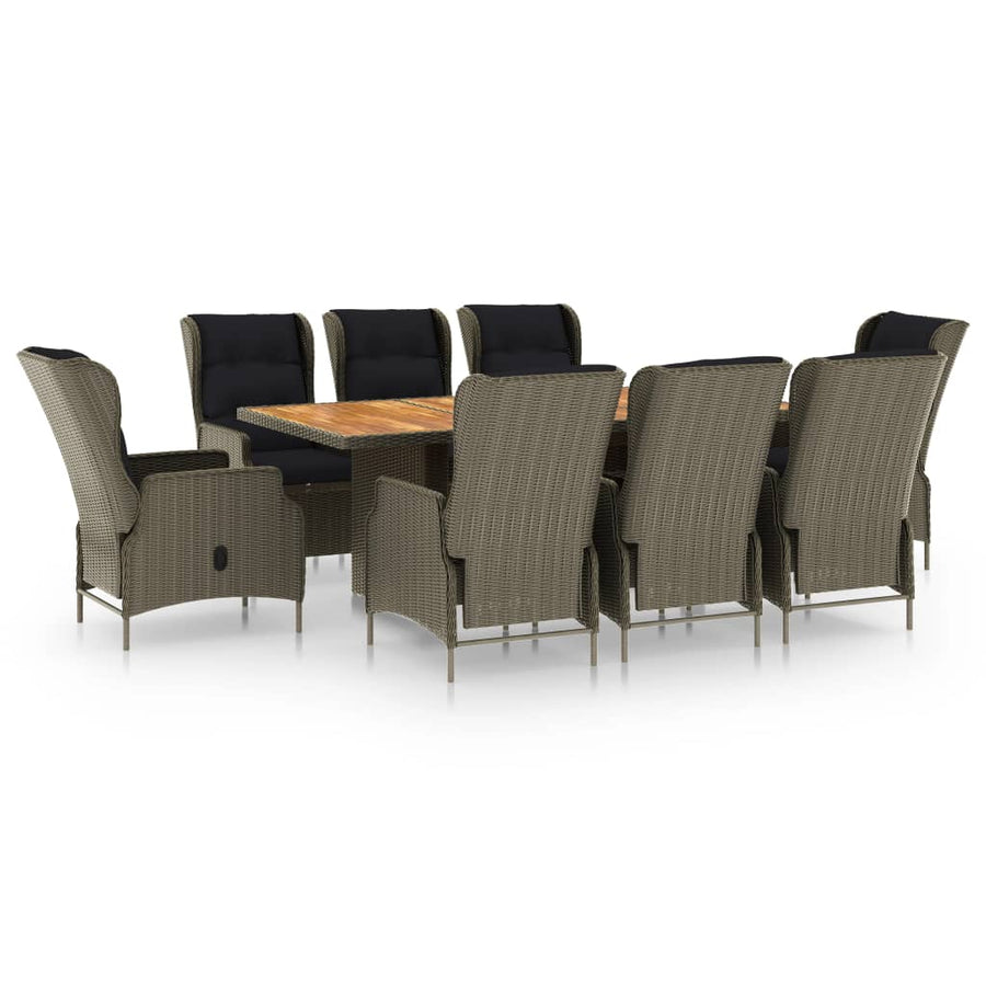 Tuinset Met Kussens Poly Rattan 9 Bruin