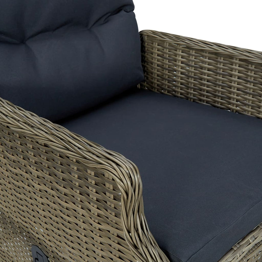 Tuinset Met Kussens Poly Rattan 9 Bruin