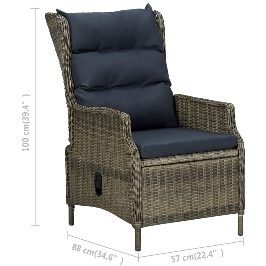 Tuinset Met Kussens Poly Rattan 9 Bruin