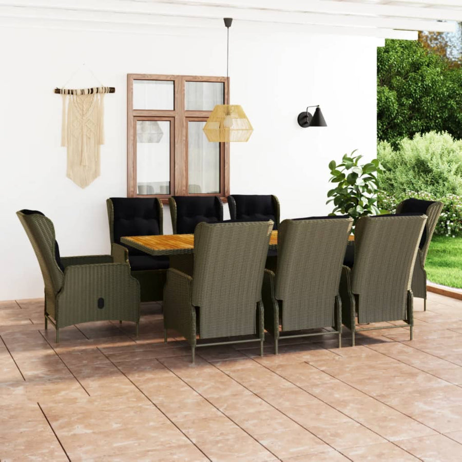 Tuinset Met Kussens Poly Rattan 9 Bruin
