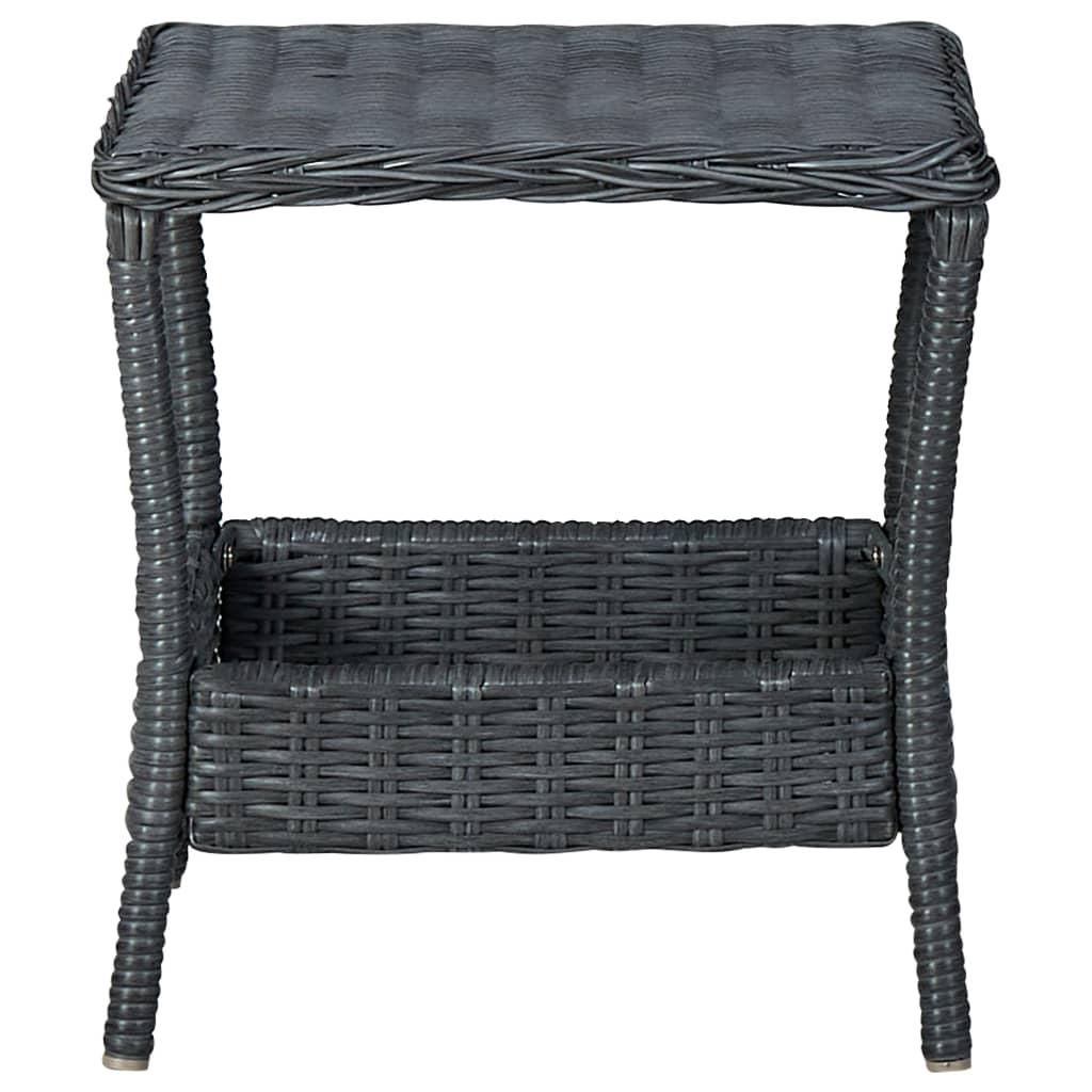 -Delige Loungeset Met Kussens Poly Rattan Donkergrijs