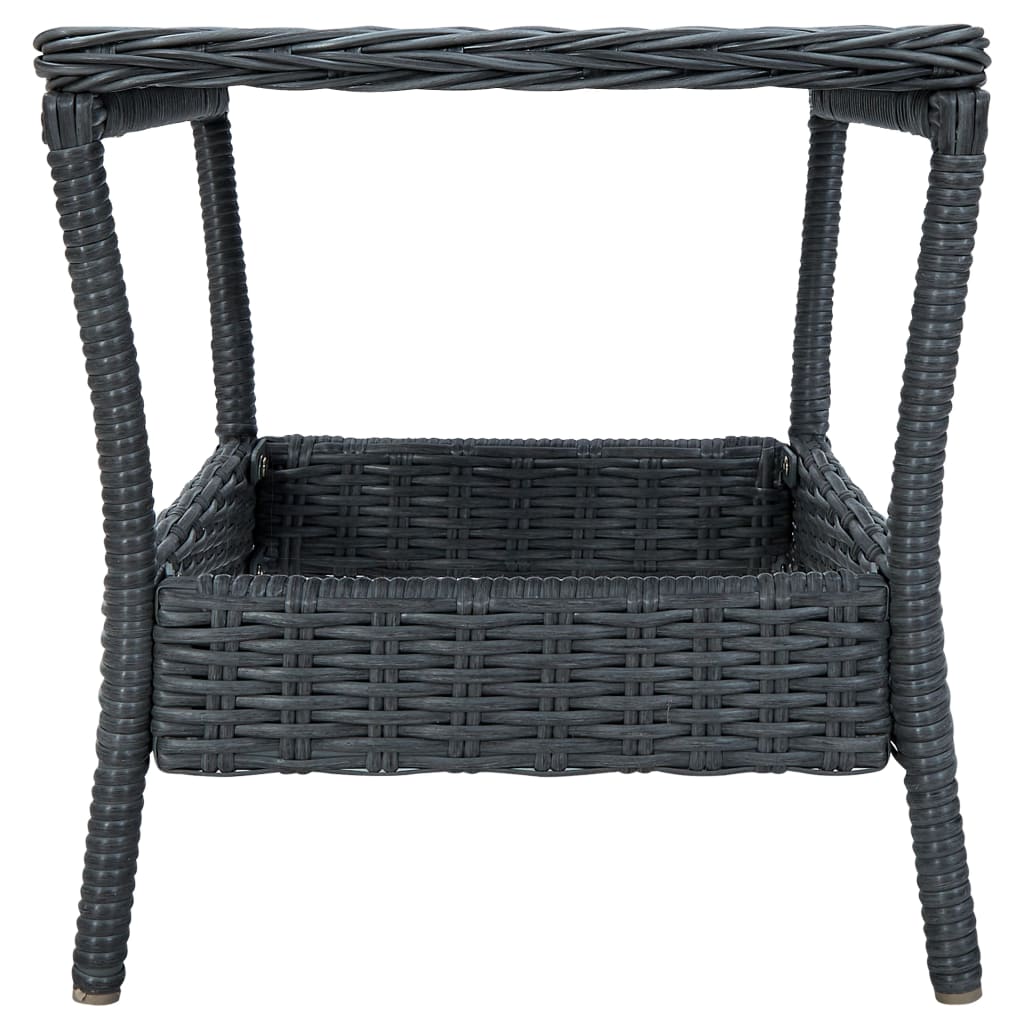 -Delige Loungeset Met Kussens Poly Rattan Donkergrijs