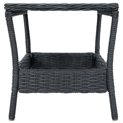 -Delige Loungeset Met Kussens Poly Rattan Donkergrijs