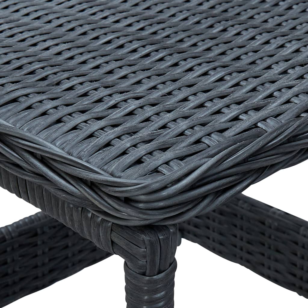 -Delige Loungeset Met Kussens Poly Rattan Donkergrijs