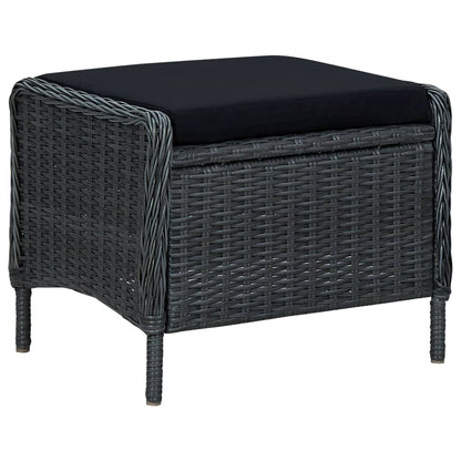 Tuinset Met Kussens Poly Rattan Donkergrijs en zwart