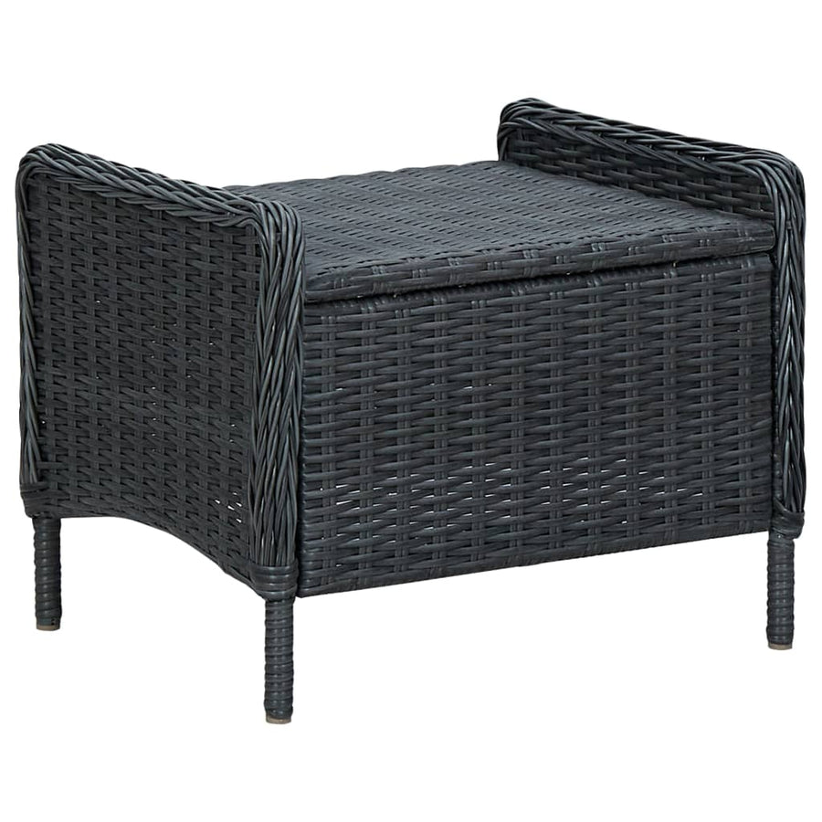 Tuinset Met Kussens Poly Rattan Donkergrijs en bruin