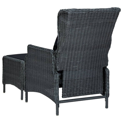 Tuinset Met Kussens Poly Rattan Donkergrijs en bruin