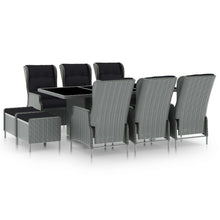 Tuinset Met Kussens Poly Rattan Lichtgrijs light grey and black