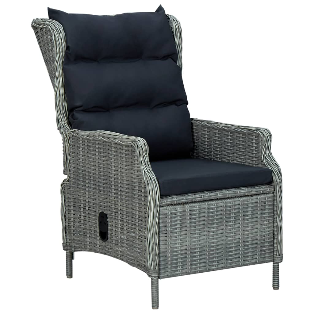 Tuinset Met Kussens Poly Rattan Lichtgrijs light grey and black