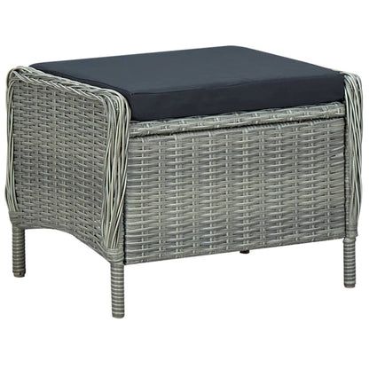 Tuinset Met Kussens Poly Rattan Lichtgrijs light grey and black