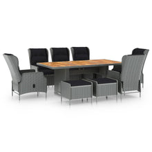 Tuinset Met Kussens Poly Rattan Lichtgrijs en bruin
