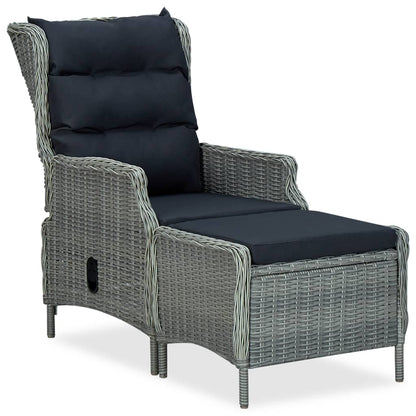 Tuinset Met Kussens Poly Rattan Lichtgrijs en bruin