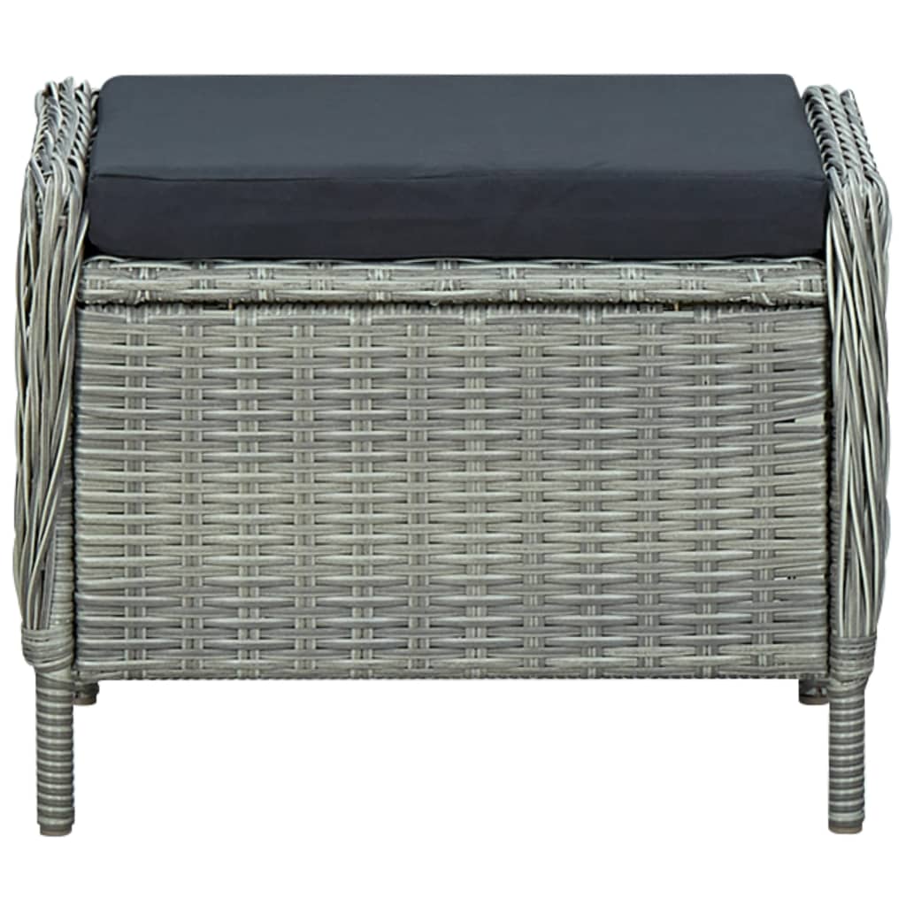 Tuinset Met Kussens Poly Rattan Lichtgrijs en bruin