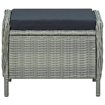 Tuinset Met Kussens Poly Rattan Lichtgrijs en bruin