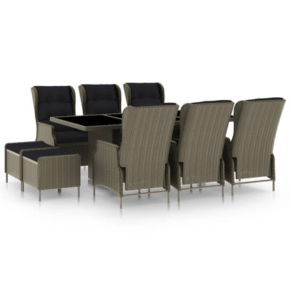 Tuinset Met Kussens Poly Rattan Bruin en zwart