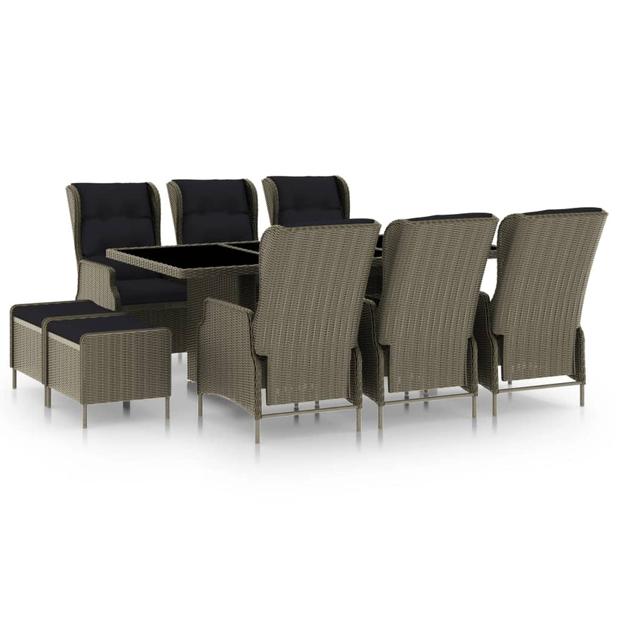 Tuinset Met Kussens Poly Rattan Bruin en zwart