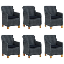 -Delige Tuinset Met Kussens Poly Rattan 7 Nee Donkergrijs en zwart