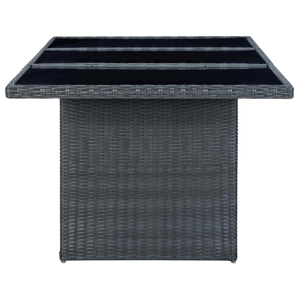 -Delige Tuinset Met Kussens Poly Rattan 7 Nee Donkergrijs en zwart