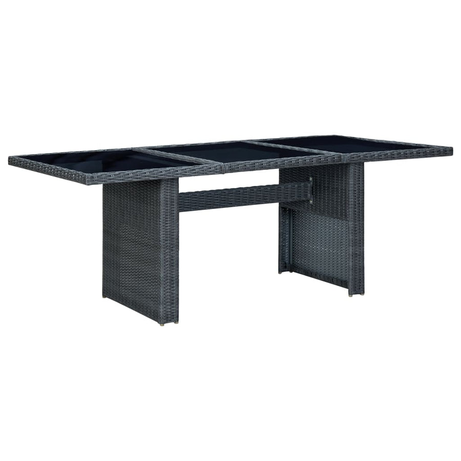 -Delige Tuinset Met Kussens Poly Rattan 7 Nee Donkergrijs en zwart