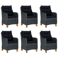 -Delige Tuinset Met Kussens Poly Rattan 7 Ja Donkergrijs en zwart