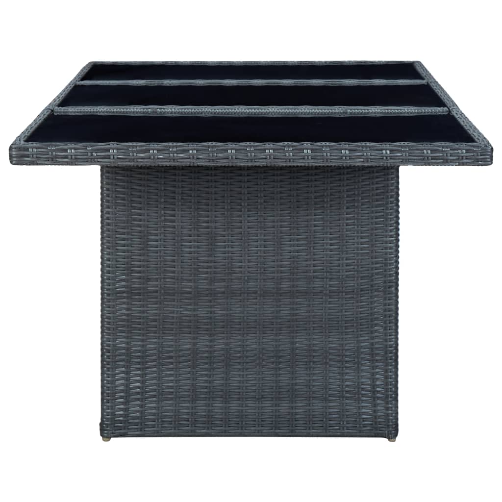 -Delige Tuinset Met Kussens Poly Rattan 7 Ja Donkergrijs en zwart