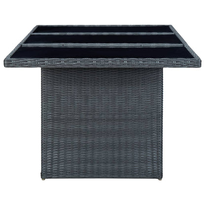 -Delige Tuinset Met Kussens Poly Rattan 7 Ja Donkergrijs en zwart