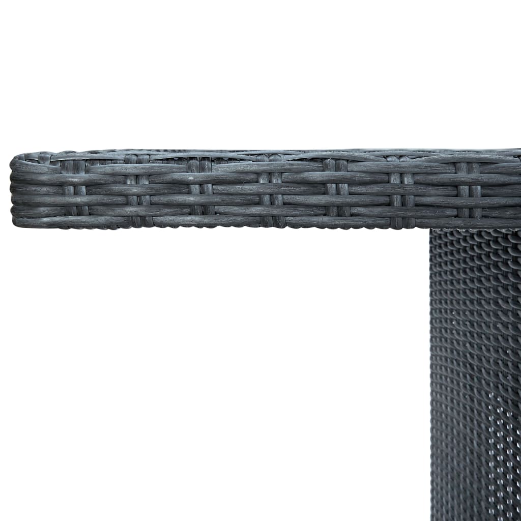 -Delige Tuinset Met Kussens Poly Rattan 7 Ja Donkergrijs en zwart