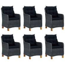 -Delige Tuinset Met Kussens Poly Rattan 7 Ja Donkergrijs en bruin