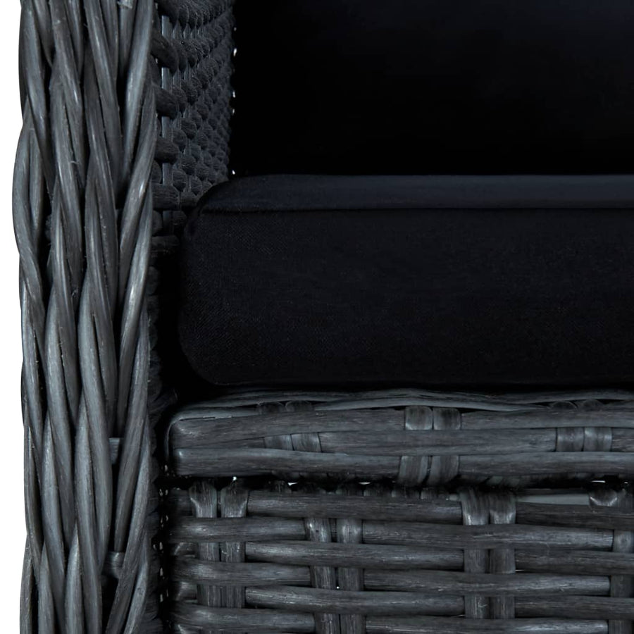 -Delige Tuinset Met Kussens Poly Rattan 7 Ja Donkergrijs en bruin