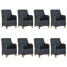 -Delige Tuinset Met Kussens Poly Rattan 9 Nee Donkergrijs en zwart