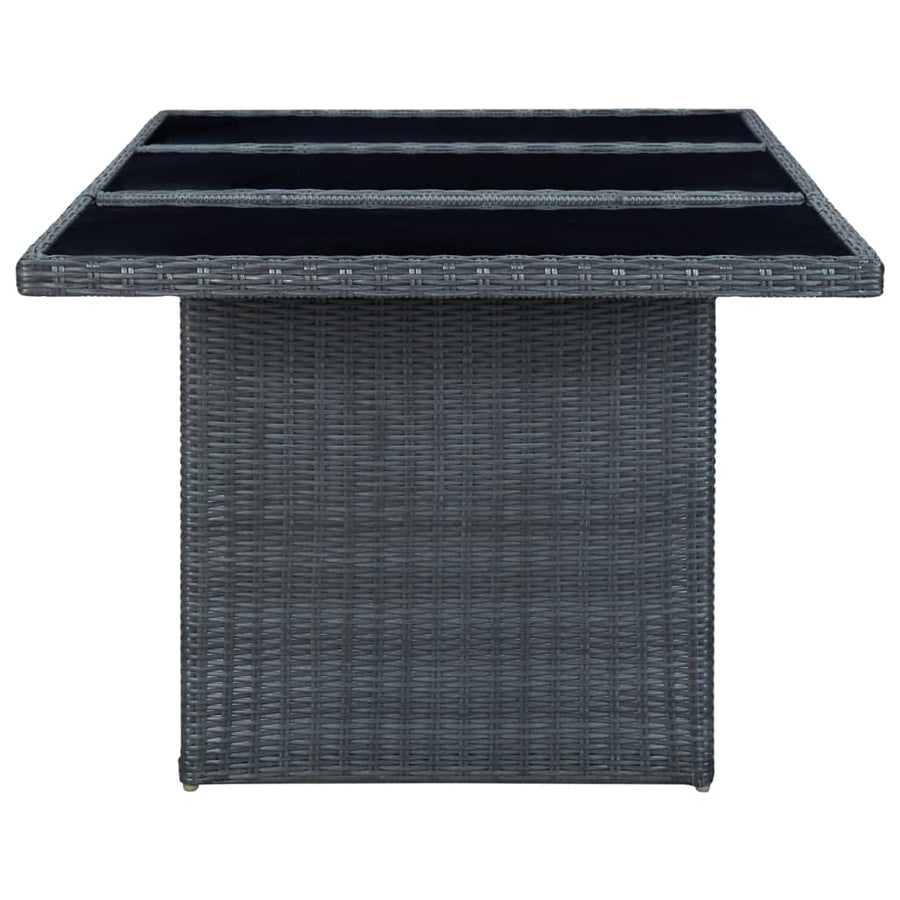 -Delige Tuinset Met Kussens Poly Rattan 9 Nee Donkergrijs en zwart