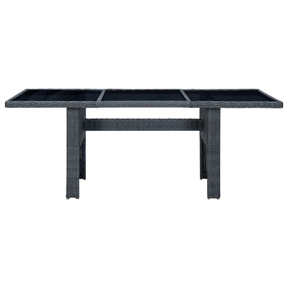 -Delige Tuinset Met Kussens Poly Rattan 9 Nee Donkergrijs en zwart