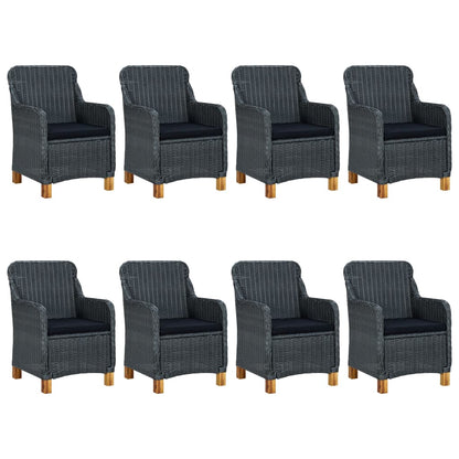 -Delige Tuinset Met Kussens Poly Rattan 9 Nee Donkergrijs en bruin