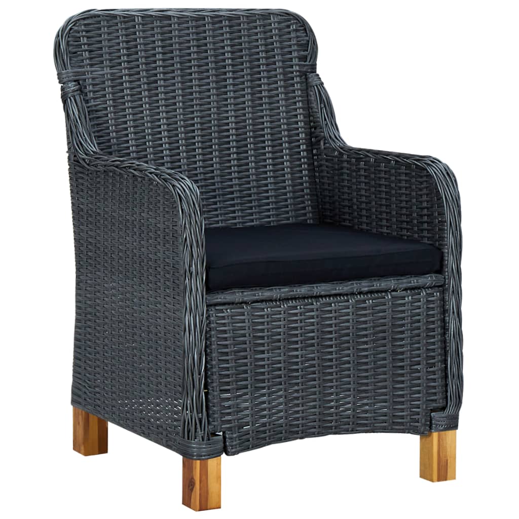 -Delige Tuinset Met Kussens Poly Rattan 9 Nee Donkergrijs en bruin