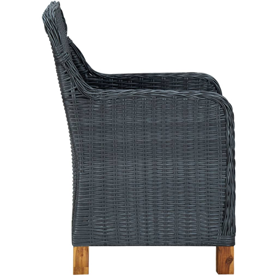 -Delige Tuinset Met Kussens Poly Rattan 9 Nee Donkergrijs en bruin