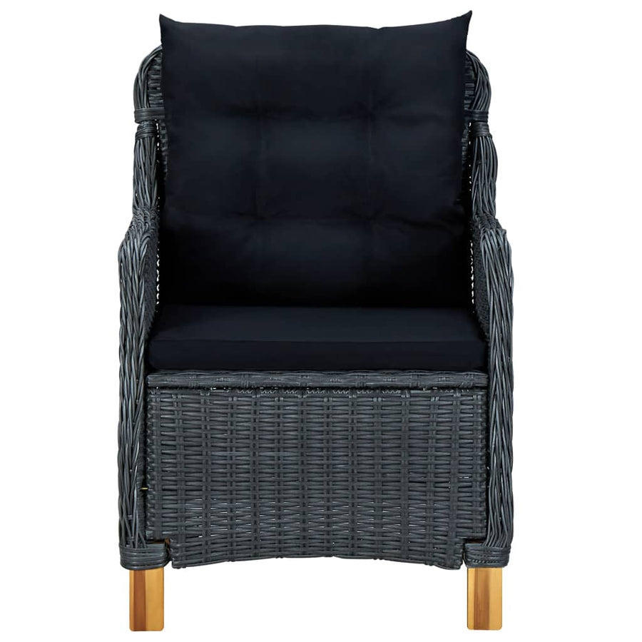 -Delige Tuinset Met Kussens Poly Rattan 9 Ja Donkergrijs en bruin