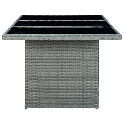 -Delige Tuinset Met Kussens Poly Rattan Lichtgrijs 7 Nee light grey and black