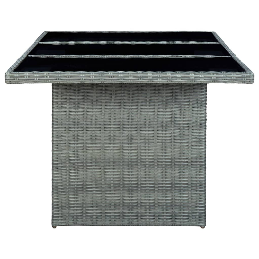 -Delige Tuinset Met Kussens Poly Rattan Lichtgrijs 7 Nee light grey and black