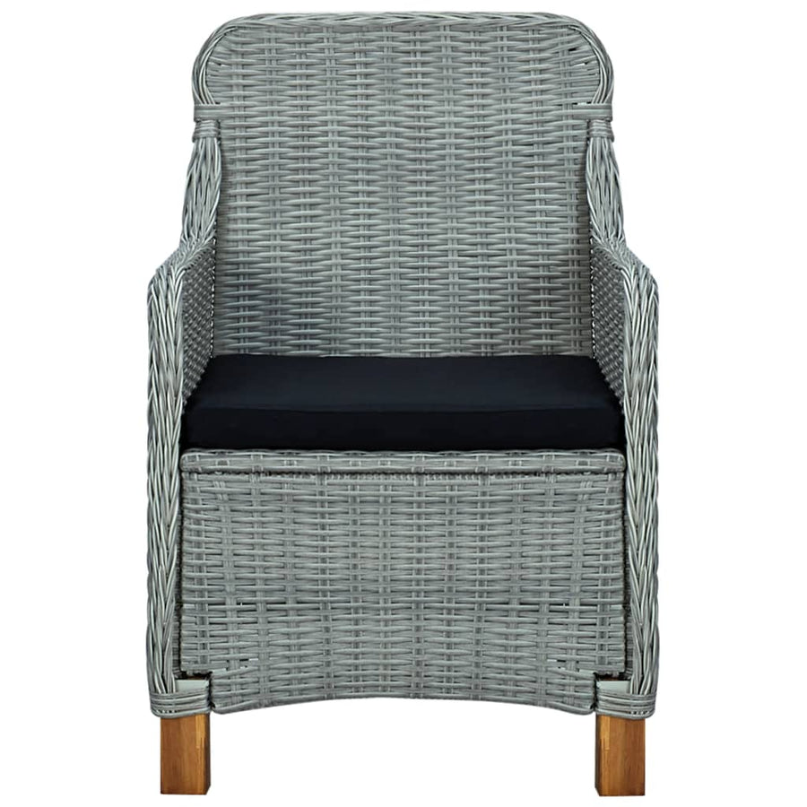 -Delige Tuinset Met Kussens Poly Rattan Lichtgrijs 7 Nee light grey and black